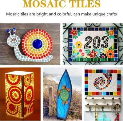 1000 Pcs Glass Mosaic Tiles for Crafts, Transparent Square - Image 5