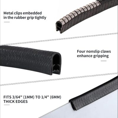 10ft Rubber Edge Trim Guard, Adhesive-Free U Shape Seal Strip - Image 3