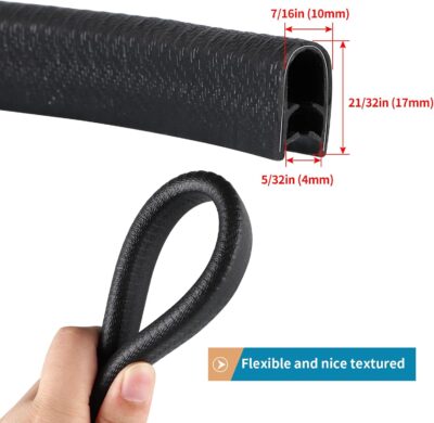 10ft Rubber Edge Trim Guard, Adhesive-Free U Shape Seal Strip - Image 2