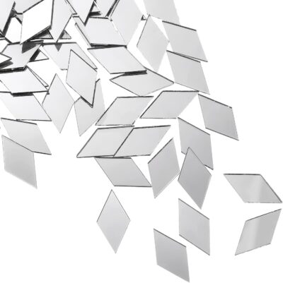 150 Pcs Diamond Shape Mirror Mosaic Tiles for DIY Decor