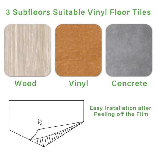 20-Pack Peel and Stick Vinyl Floor Tiles, White Vein Marble - Image 6