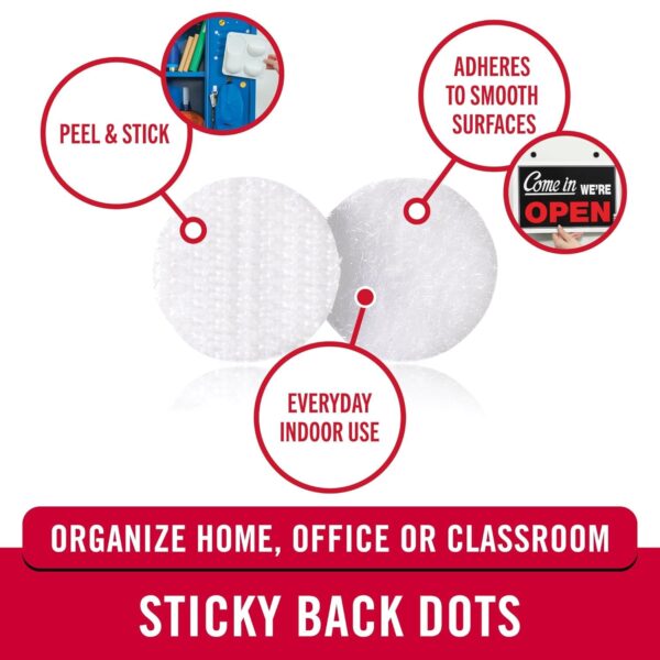 VELCRO Brand Adhesive Dots | 250pk, White | 1/2 Inch - Image 2