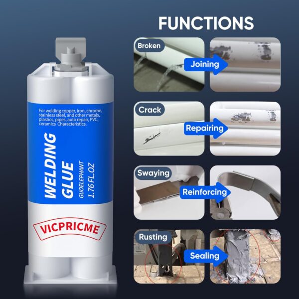 Metal Epoxy Glue for Metal, Plastic, Ceramic (3 pcs) - Image 3