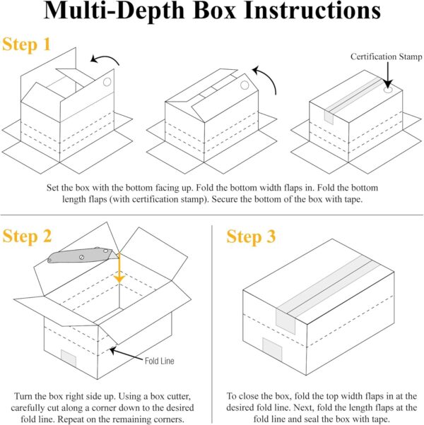 Partners Brand Multi-Depth Corrugated Boxes, 24x24x12, Kraft (Pack of 10) - Image 5