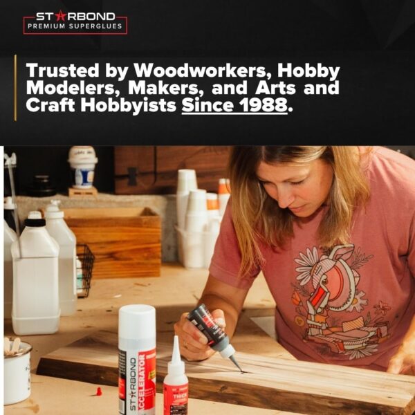 Starbond 2 oz. Black Medium CA Glue for Woodworking - Image 3