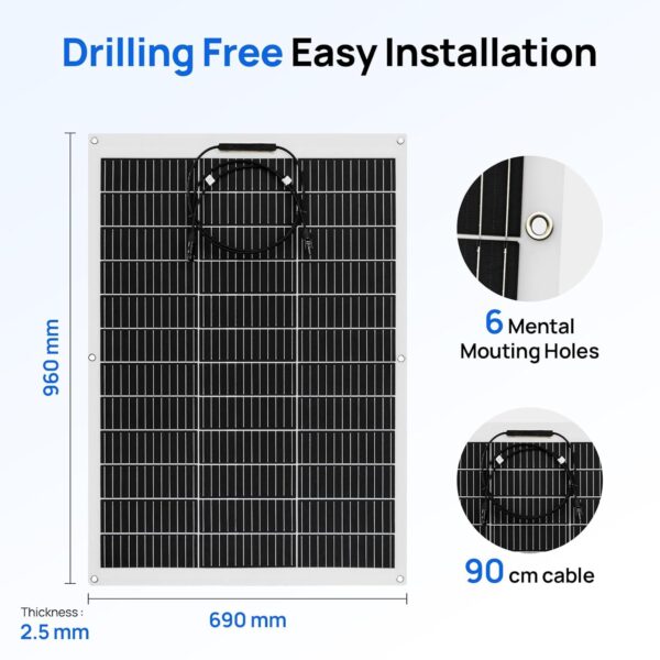 ECO-WORTHY 260W Flexible Solar Panels for RV, Boats - Image 5