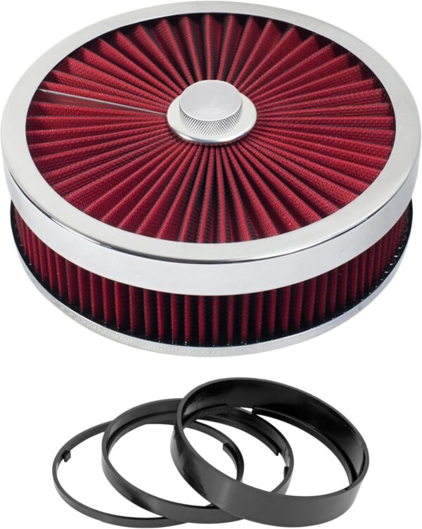 6''X2'' Red Air Filter Kit for V8 Carburetor Engines