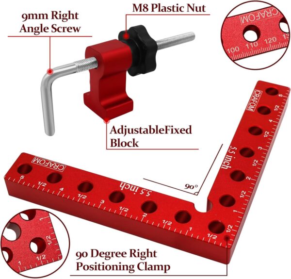 Corner Clamping Squares Set for Woodworking, Aluminum Alloy Clamp - Image 3