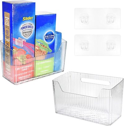 2 Pack Adhesive Cabinet Door Organizer (Clear) - Image 2