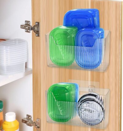 2 Pack Adhesive Cabinet Door Organizer (Clear)