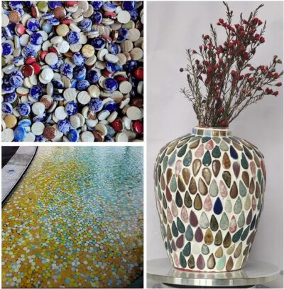 200g Random Color Raindrops Mosaic Tiles for DIY Home Decor - Image 5