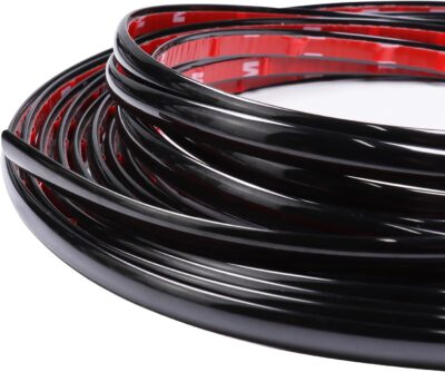 25Ft Glossy Black Car Side Moldings - UV-Protected, Scratch-Proof