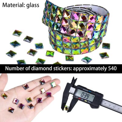 270pc 10mm Multi-Colored Glass Rhinestone Stickers for DIY, Walls - Image 4