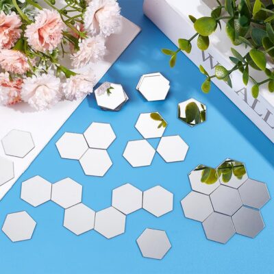 300pcs Self-Adhesive Hexagon Mirror Mosaic Tiles for DIY Crafts - Image 5