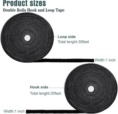 30Ft x 1 Inch Heavy Duty Adhesive Hook and Loop Strips - Image 2