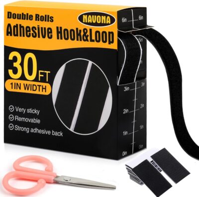 30Ft x 1 Inch Heavy Duty Adhesive Hook and Loop Strips