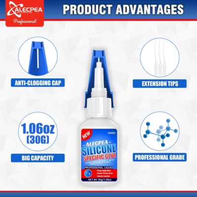 30g Fast-Bonding Silicone Glue - Weatherproof Adhesive with 3 Nozzles - Image 3