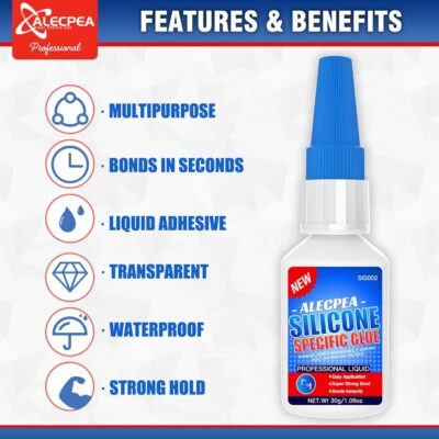 30g Fast-Bonding Silicone Glue - Weatherproof Adhesive with 3 Nozzles - Image 2