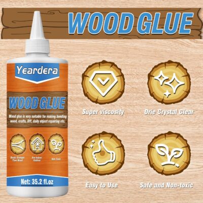 35.2oz Clear Waterproof Wood Glue for Furniture and Crafts - Image 2