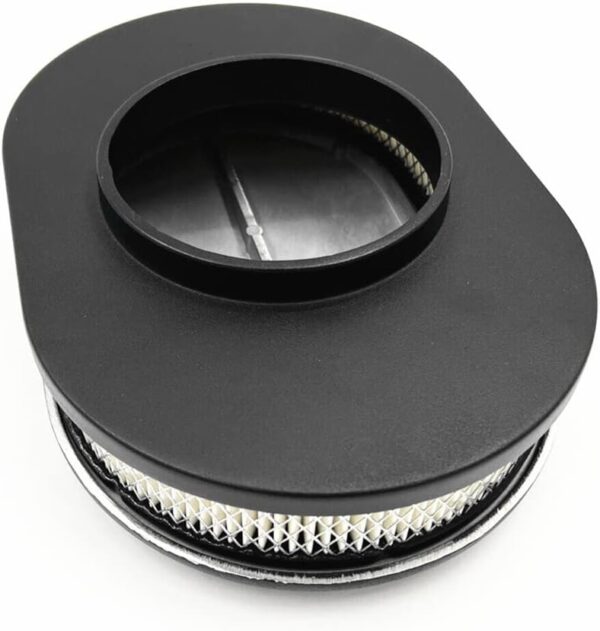 12" Oval Half Finned Black Aluminum Air Cleaner for Classic Cars - Image 3