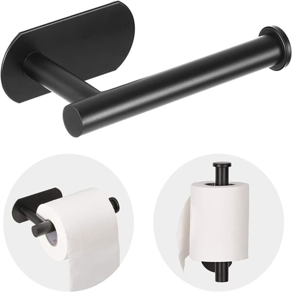 Self Adhesive Toilet Paper Holder - Matte Black