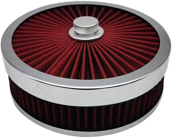 6''X2'' Red Air Filter Kit for V8 Carburetor Engines - Image 2