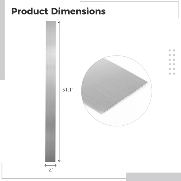 Brushed Stainless Steel Trim Strip for Kitchen, 31x 2in - Image 5