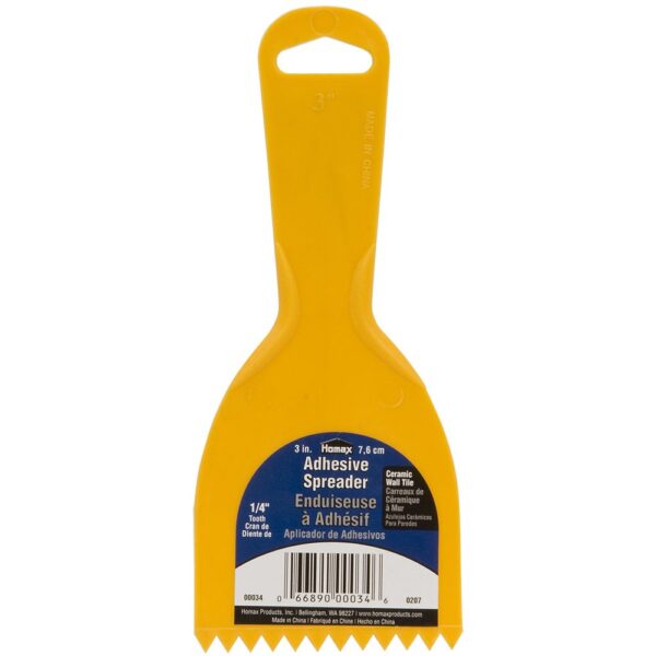 Homax 1/4" Tooth Adhesive Spreader, Yellow, 3"