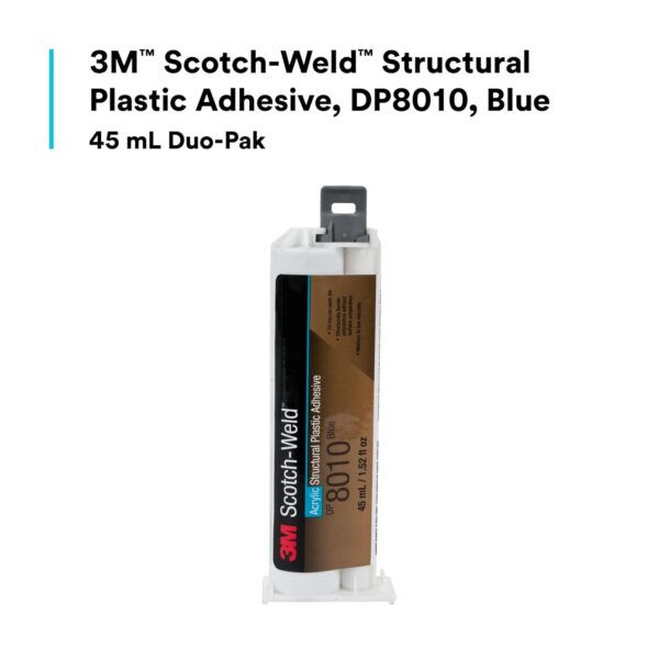 3M DP8010 Blue Plastic Adhesive, Strong Bond, 45mL Duo-Pak - Image 2