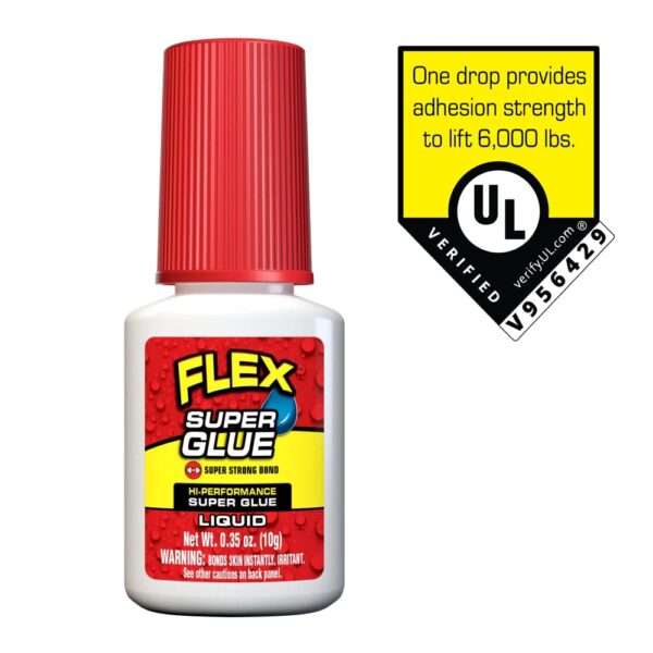 Flex Super Glue Liquid: 10g Brush-On Bottle, Clear, Instant Bond - Image 2