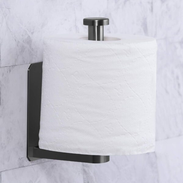 Self Adhesive Toilet Paper Holder Stainless Steel Black - Image 2