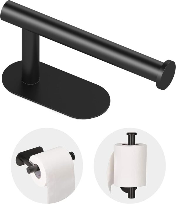 Black Stainless Steel Toilet Paper Holder for Bathroom