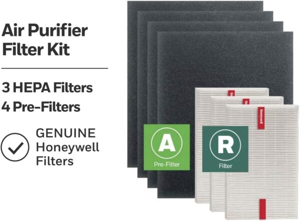 Honeywell HEPA Filter Kit: 3 HEPA R, 4 A Carbon Pre-Filters - Image 2