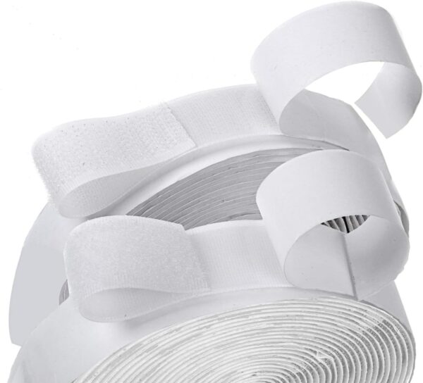 16ft White Hook and Loop Adhesive Tape Fastener