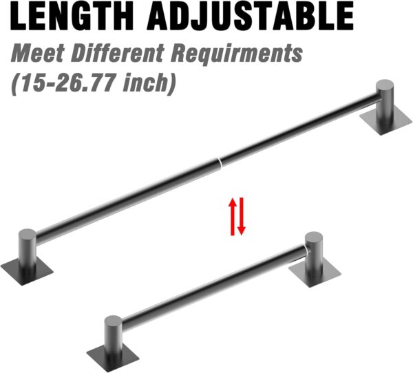 Adjustable 15-26in Towel Bar, Self Adhesive, SUS 304 Stainless Steel - Image 3