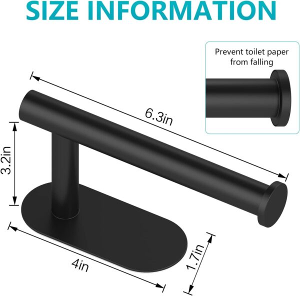 Black Stainless Steel Toilet Paper Holder for Bathroom - Image 5