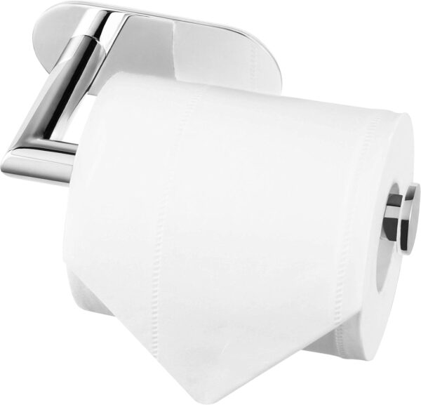 HITSLAM Chrome Self Adhesive Toilet Paper Holder for Bathroom