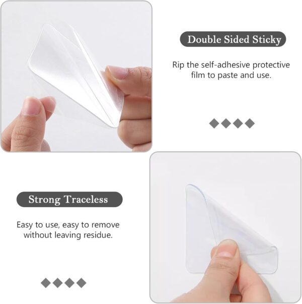 Medsuo 10pcs Clear Double Sided Adhesive Pads - 2.4inch Waterproof Sticker - Image 4