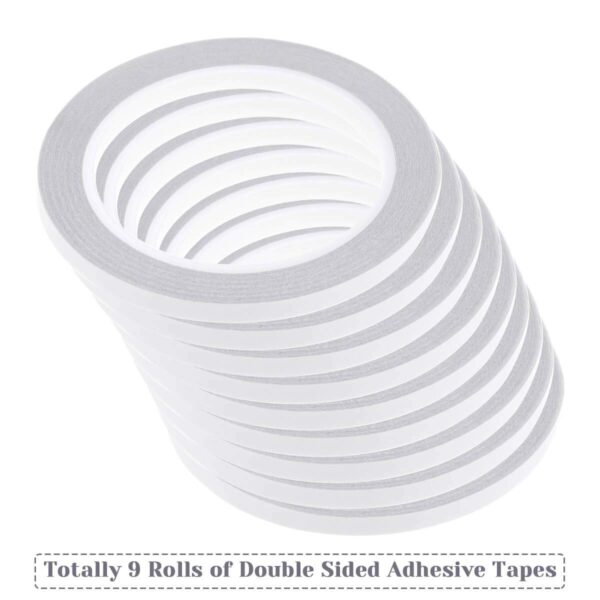 cridoz Double Sided Adhesive Tape, 9 Rolls for Crafts - Image 2