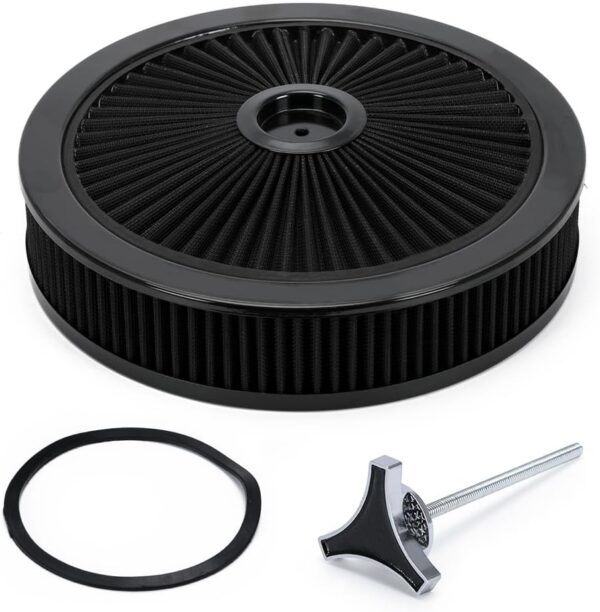 PTNHZ 14"x3" Round Air Cleaner Filter Assembly Black - Image 2