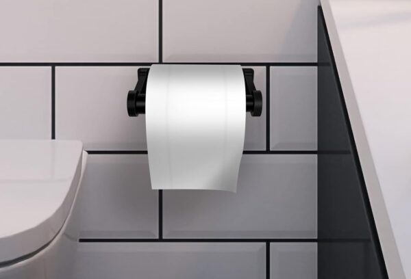 Matte Black Wall Mount Toilet Paper Holder, Self-Adhesive 5-inch - Image 4