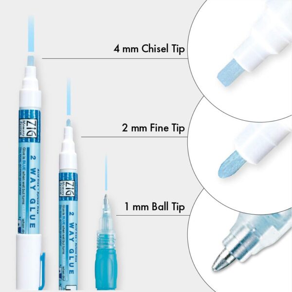 Kuretake Zig 2 Way Glue Pen Set, Made in Japan - Image 2