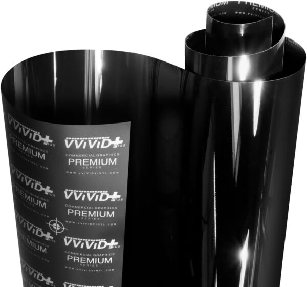 VViViD+ Gloss Black Vinyl Car Wrap Film (1ft x 5ft)