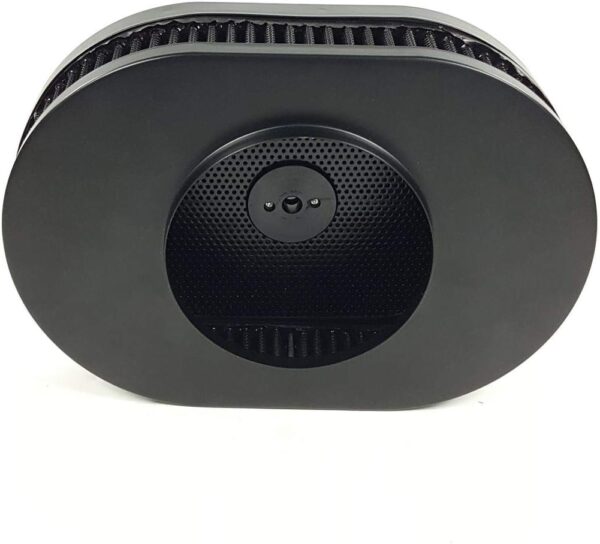 12"x2" Washable Oval Air Filter Set, 5-1/8" Carb Neck, Black - Image 8