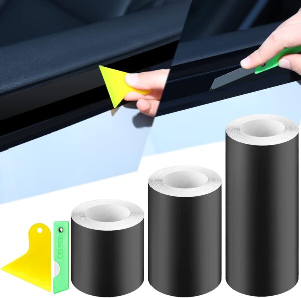 Matte Black Vinyl Wrap Kit for Car, 3 Rolls