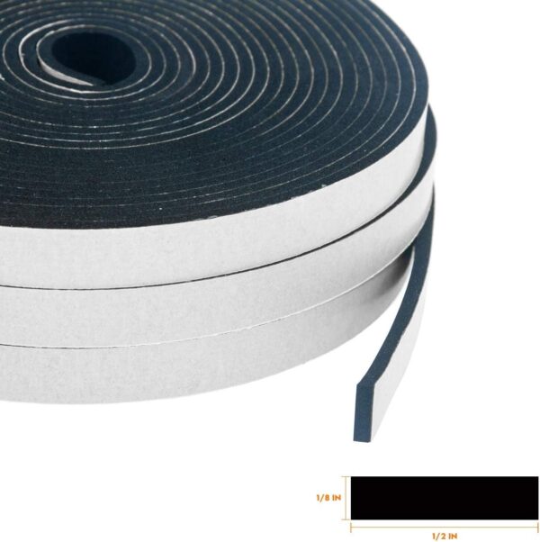 Foam Seal Tape: 1/2" Wide X 1/8" Thick, 59ft Long - Image 5