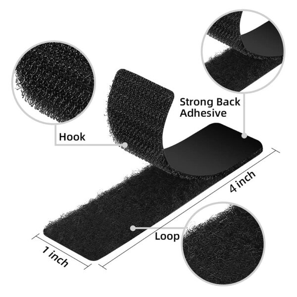 15 Heavy Duty Adhesive Strips with Hook and Loop - Image 2