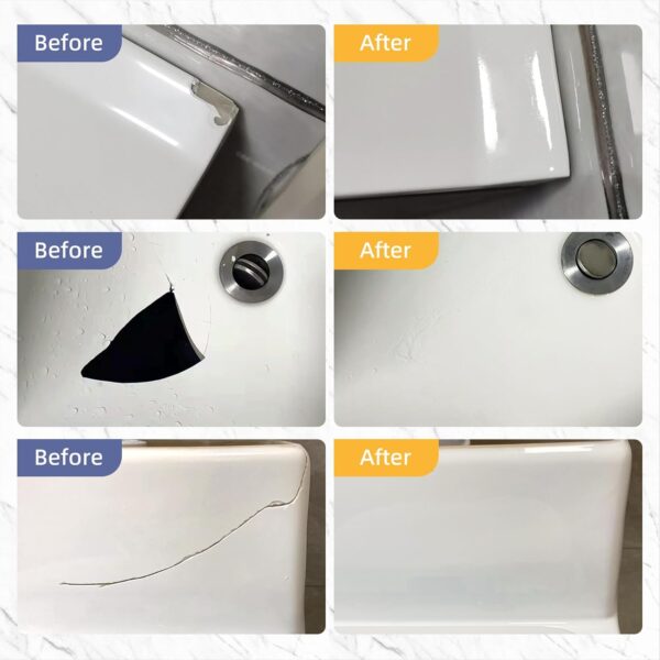 Fast-Drying Porcelain Repair Kit for Tub & Tile - White - Image 2