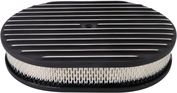 12" Oval Full Finned Black Air Cleaner Kit - Image 7