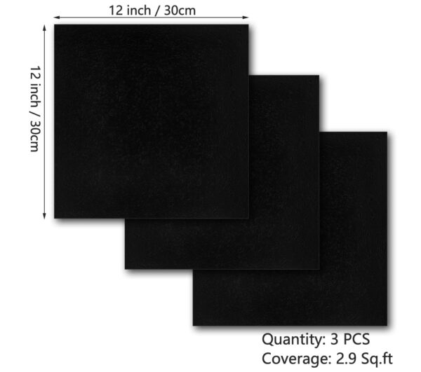 Decotalk Black Peel and Stick Vinyl Floor Tiles, 12"x12", 3 Tiles - Image 7